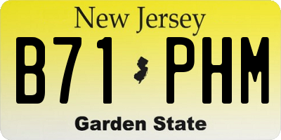 NJ license plate B71PHM