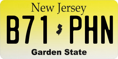 NJ license plate B71PHN