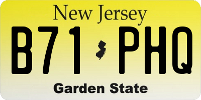 NJ license plate B71PHQ