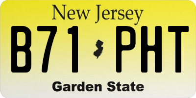NJ license plate B71PHT
