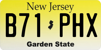 NJ license plate B71PHX