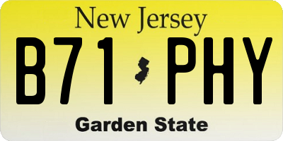 NJ license plate B71PHY