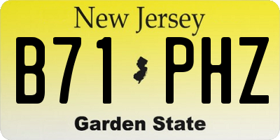 NJ license plate B71PHZ