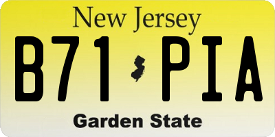 NJ license plate B71PIA