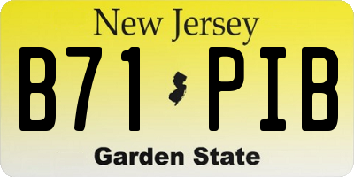 NJ license plate B71PIB