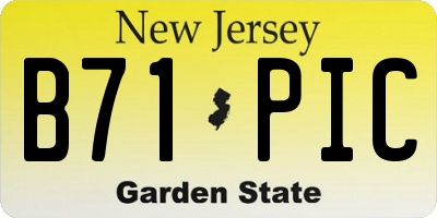 NJ license plate B71PIC