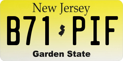 NJ license plate B71PIF