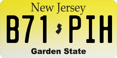 NJ license plate B71PIH