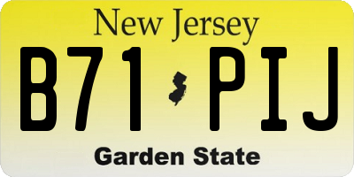 NJ license plate B71PIJ
