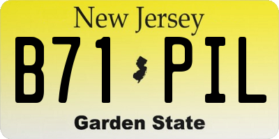 NJ license plate B71PIL