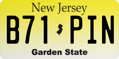 NJ license plate B71PIN