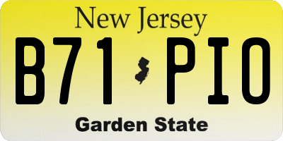 NJ license plate B71PIO
