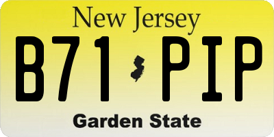 NJ license plate B71PIP