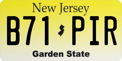 NJ license plate B71PIR