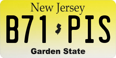 NJ license plate B71PIS