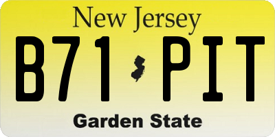 NJ license plate B71PIT