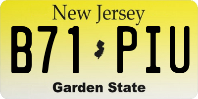 NJ license plate B71PIU
