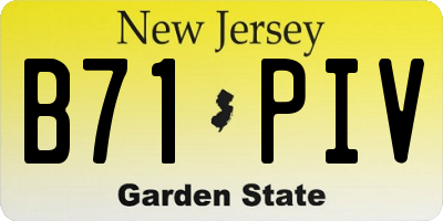 NJ license plate B71PIV
