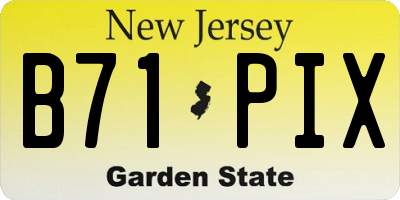 NJ license plate B71PIX