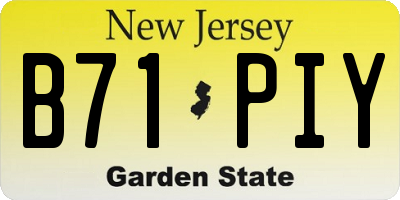 NJ license plate B71PIY