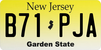 NJ license plate B71PJA