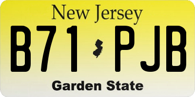 NJ license plate B71PJB