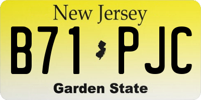 NJ license plate B71PJC