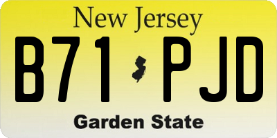 NJ license plate B71PJD