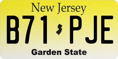 NJ license plate B71PJE