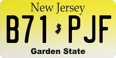 NJ license plate B71PJF