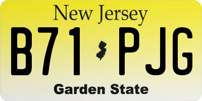 NJ license plate B71PJG