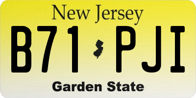 NJ license plate B71PJI