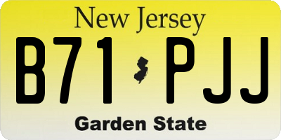 NJ license plate B71PJJ