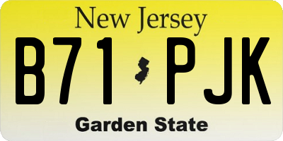 NJ license plate B71PJK