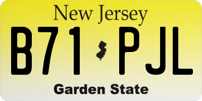 NJ license plate B71PJL