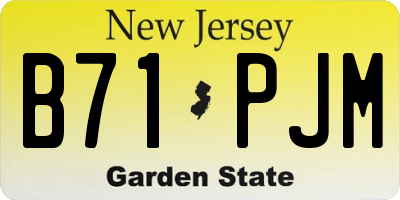 NJ license plate B71PJM