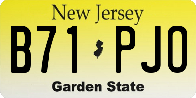 NJ license plate B71PJO