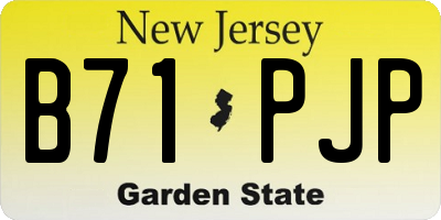 NJ license plate B71PJP