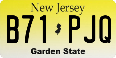 NJ license plate B71PJQ