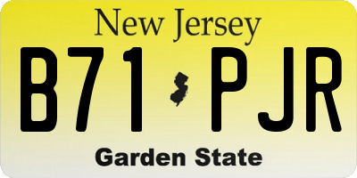 NJ license plate B71PJR