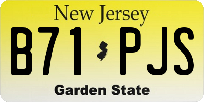 NJ license plate B71PJS
