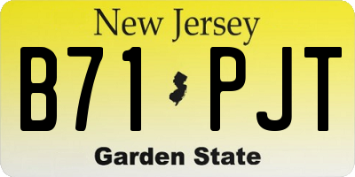 NJ license plate B71PJT