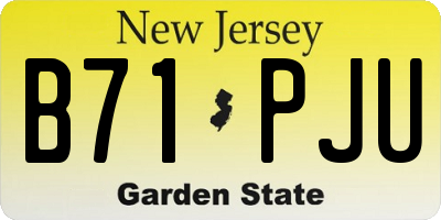 NJ license plate B71PJU