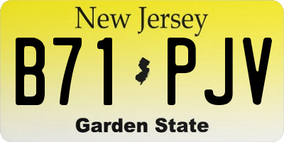 NJ license plate B71PJV