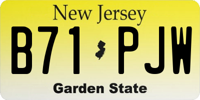 NJ license plate B71PJW