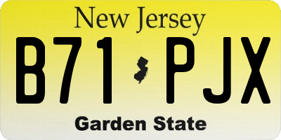 NJ license plate B71PJX