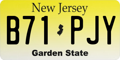 NJ license plate B71PJY