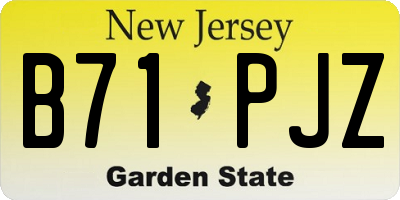 NJ license plate B71PJZ