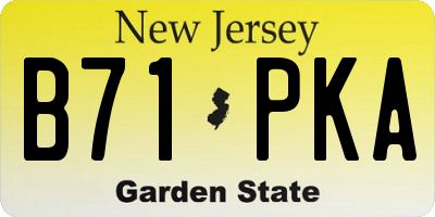 NJ license plate B71PKA