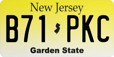 NJ license plate B71PKC